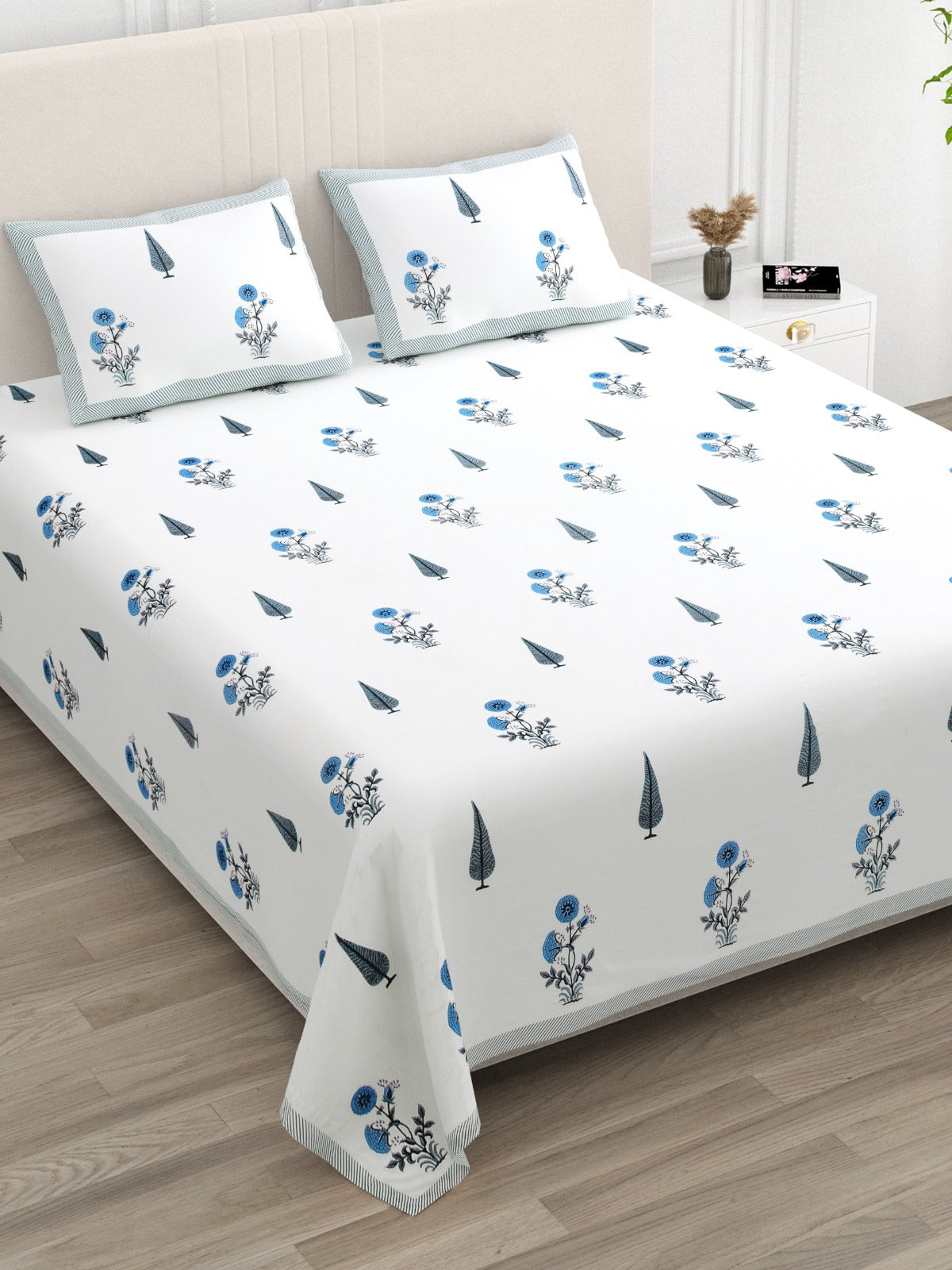 Pure cotton super king size bedsheet 108x108 inches/9x9 feet with 2 pillow covers