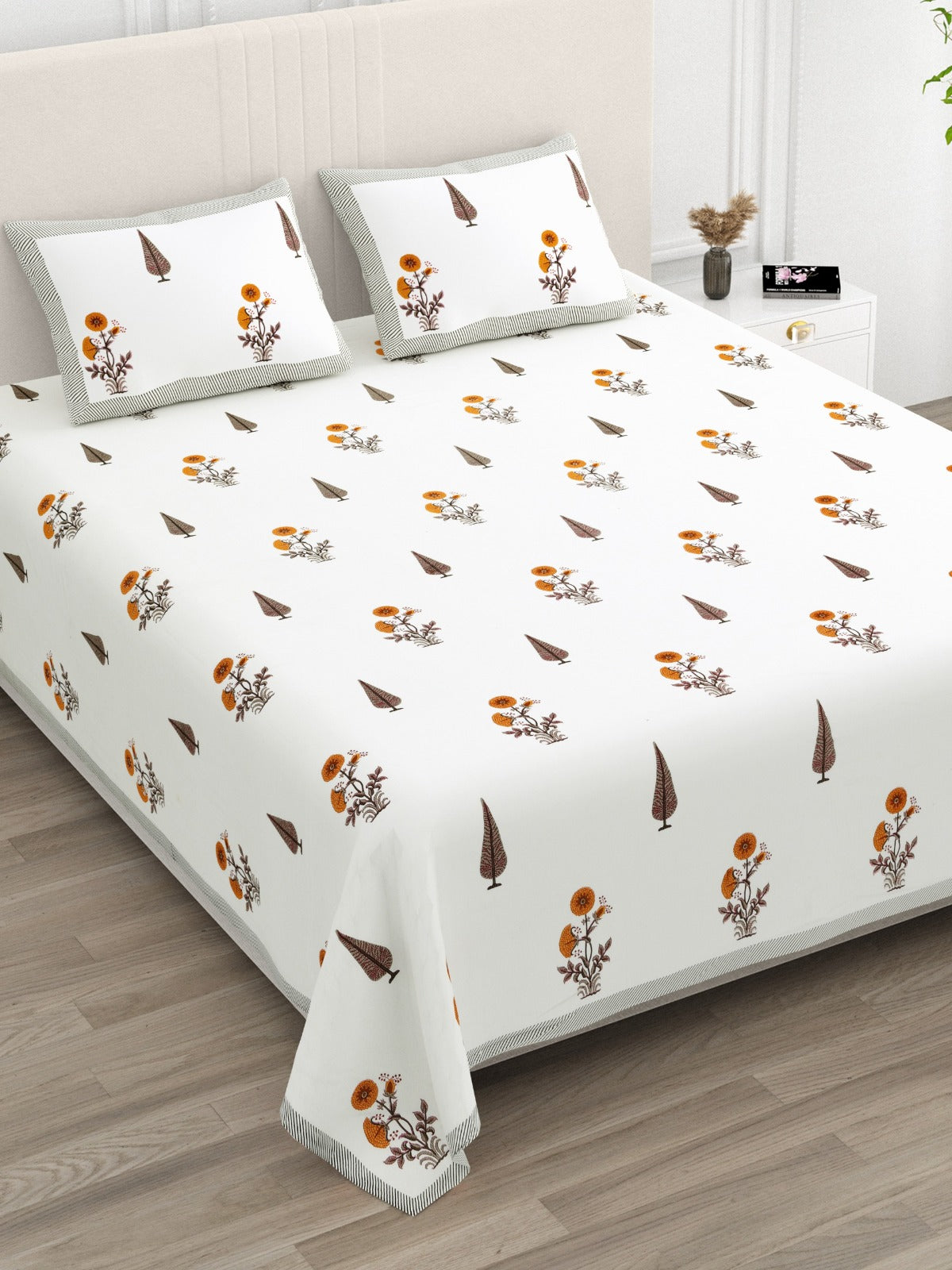 Pure cotton super king size bedsheet 108x108 inches/9x9 feet with 2 pillow covers