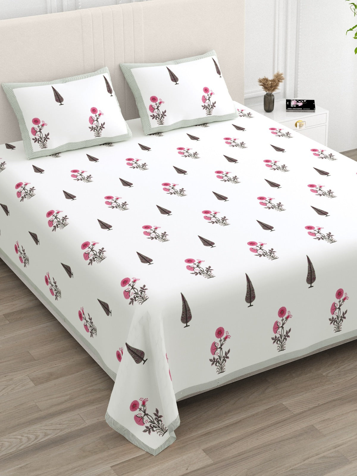 Pure cotton super king size bedsheet 108x108 inches/9x9 feet with 2 pillow covers