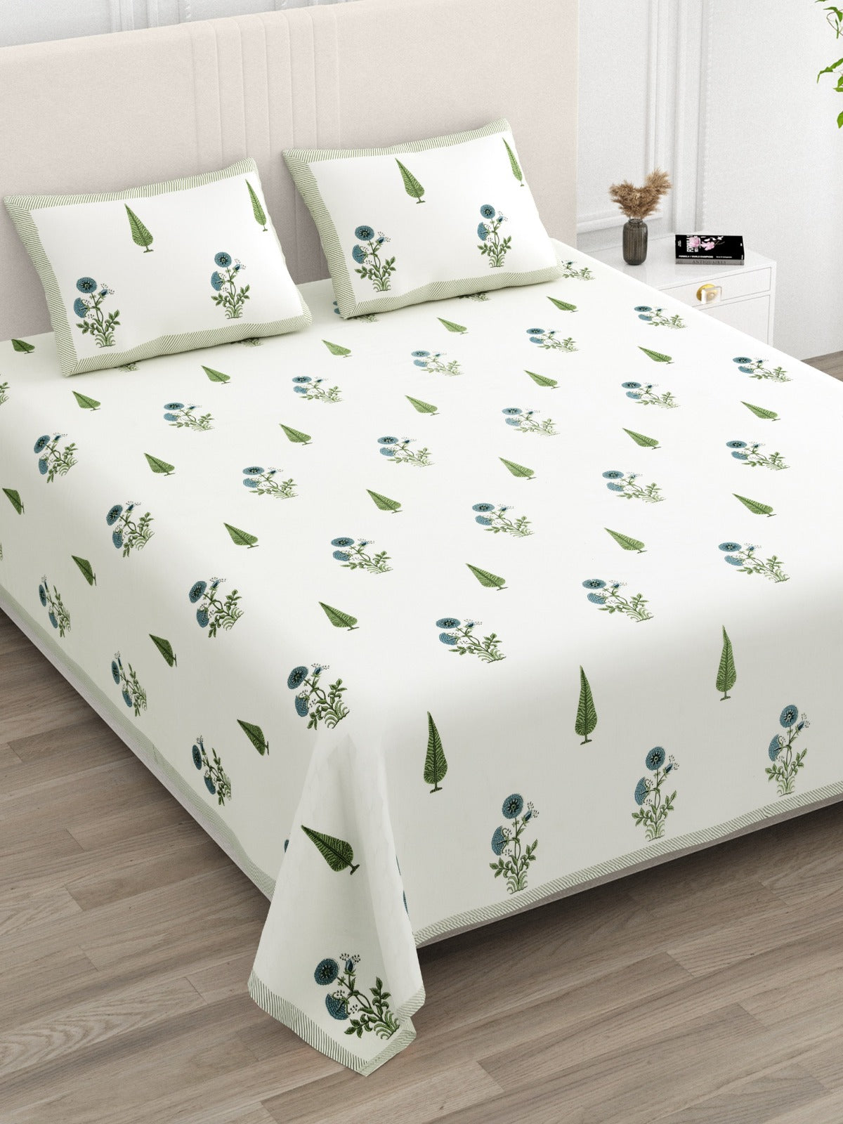 Pure cotton super king size bedsheet 108x108 inches/9x9 feet with 2 pillow covers