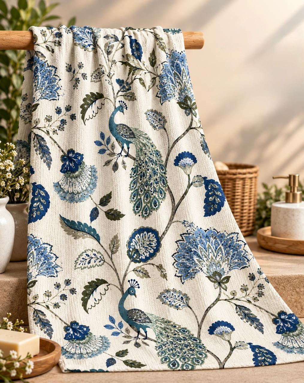 Pure cotton waffle textured bath towels (30x60 inches)