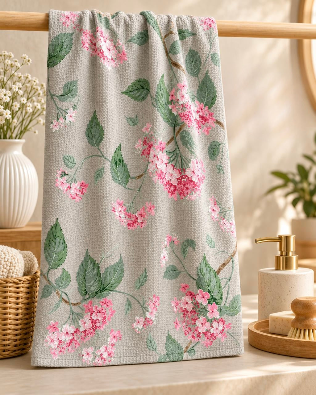Pure cotton waffle textured bath towels (30x60 inches)