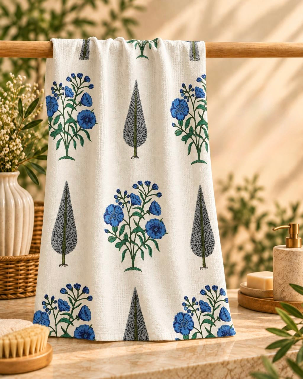 Pure cotton waffle textured bath towels (30x60 inches)