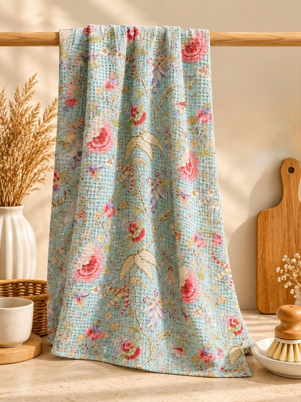 Pure cotton waffle textured bath towels (30x60 inches)