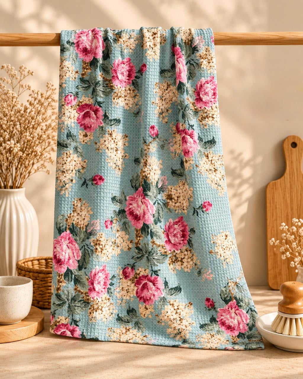 Pure cotton waffle textured bath towels (30x60 inches)