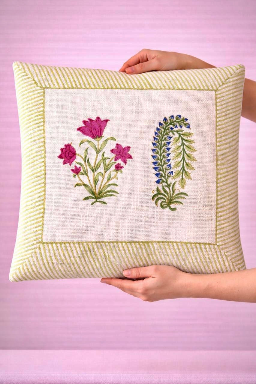 Pure tnt jute textured cotton cushion covers 16x16 inches (set of 5)