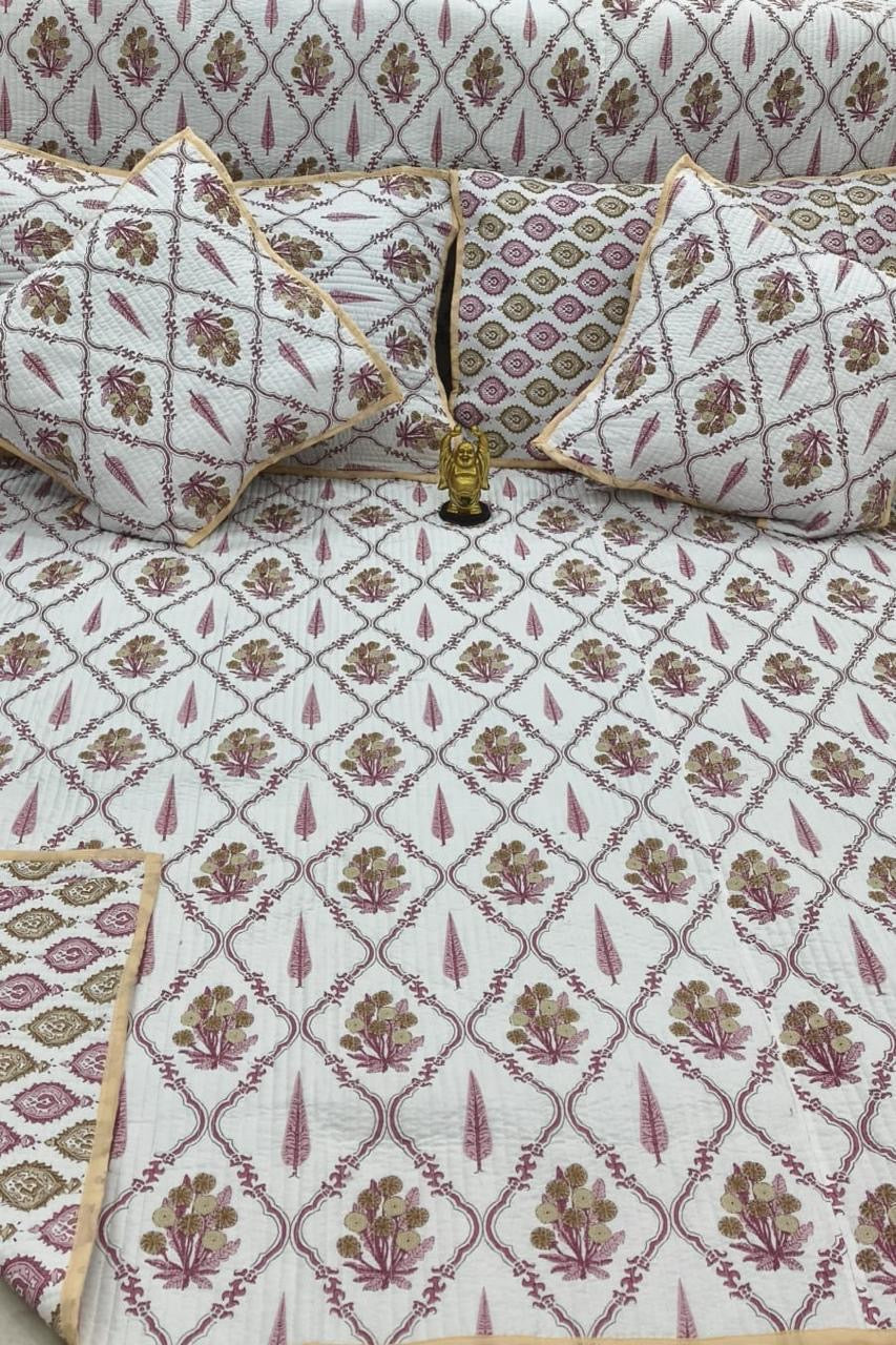 Pure cotton Quilted bedcover 5 piece bedding sets
