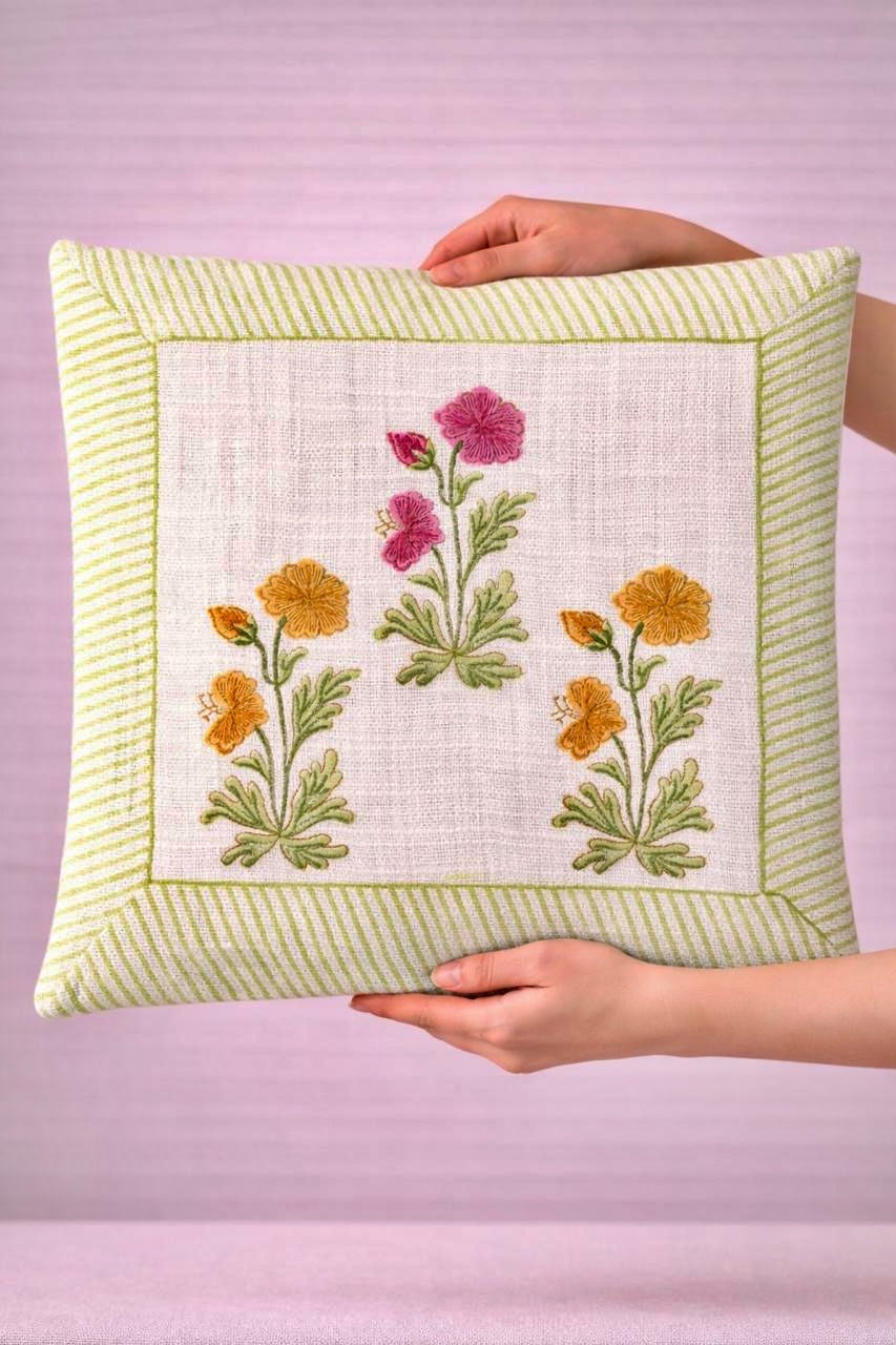 Pure tnt jute textured cotton cushion covers 16x16 inches (set of 5)