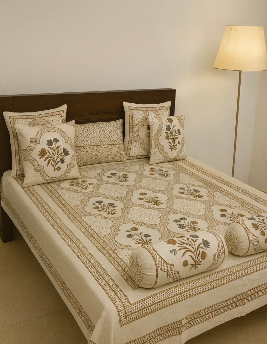 Pure cotton printed 8 piece traditional diwan sets