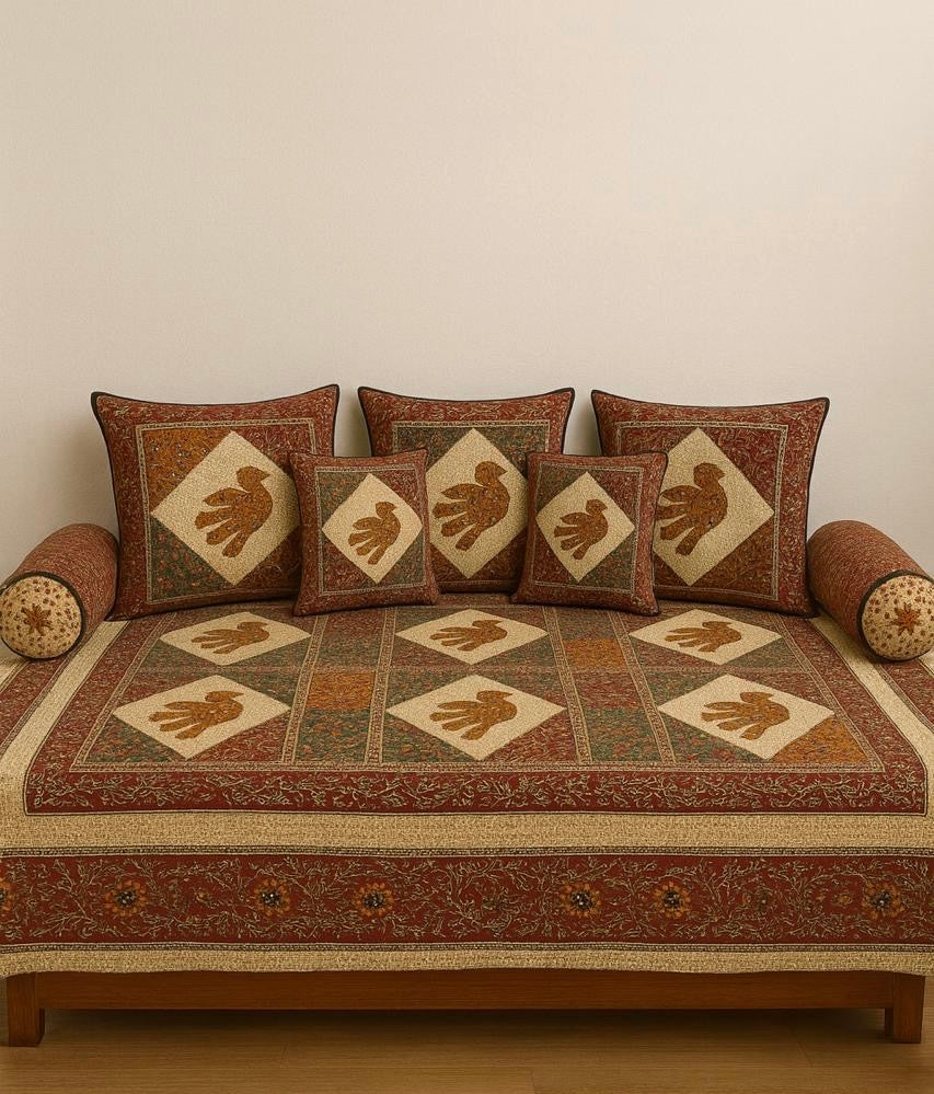 Pure cotton printed 8 piece traditional diwan sets