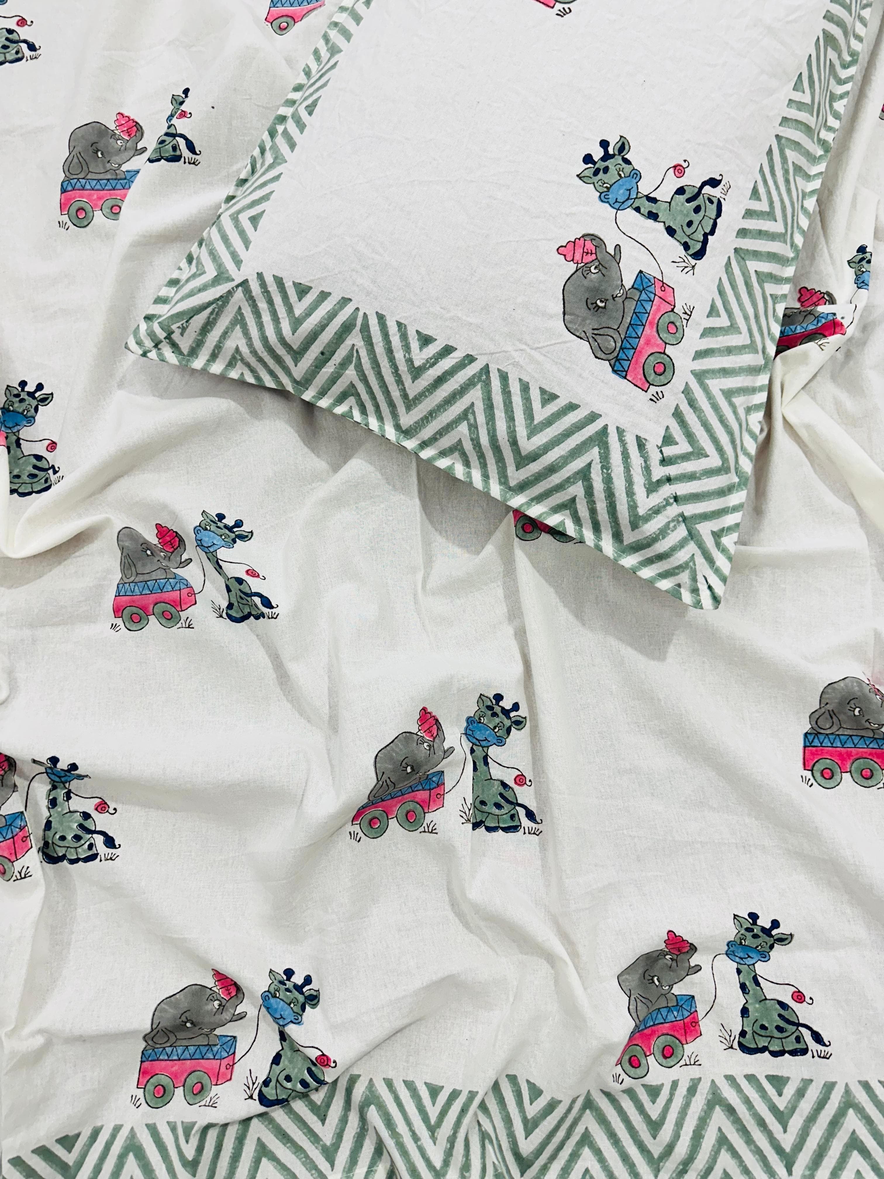 Pure cotton single bedsheets for kids (60x90 inches)