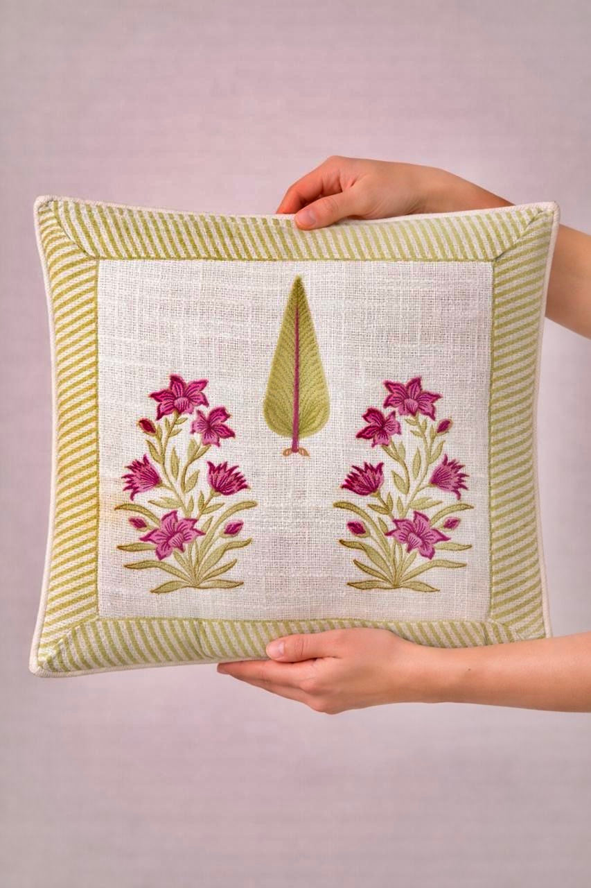 Pure tnt jute textured cotton cushion covers 16x16 inches (set of 5)