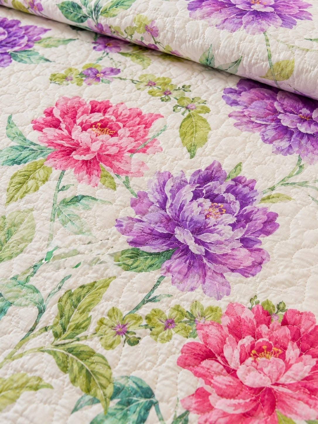 Pure cotton paani jaal quilted printed double bedcovers (90x108 inches)