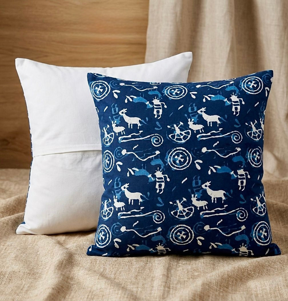 Pure cotton large sized cushion covers - set of 2 (24x24 inches)