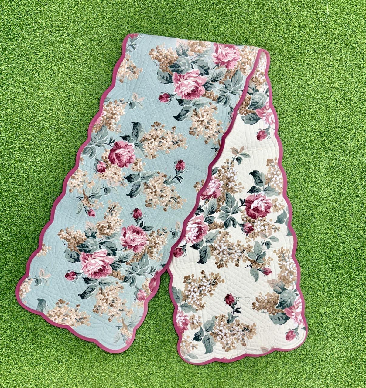 Pure cotton quilted table runners for 4 and 6 seater dining tables
