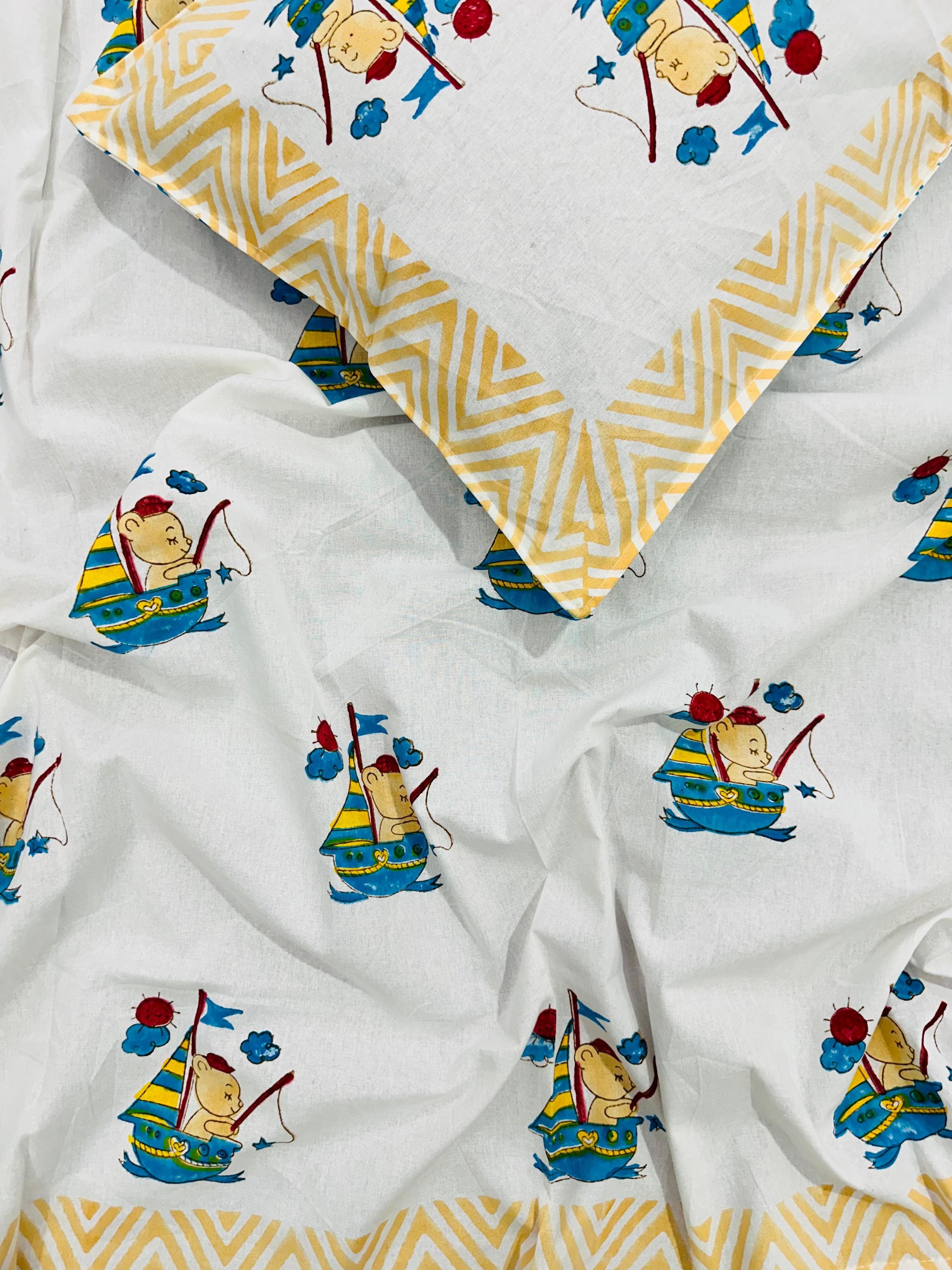 Pure cotton single bedsheets for kids (60x90 inches)