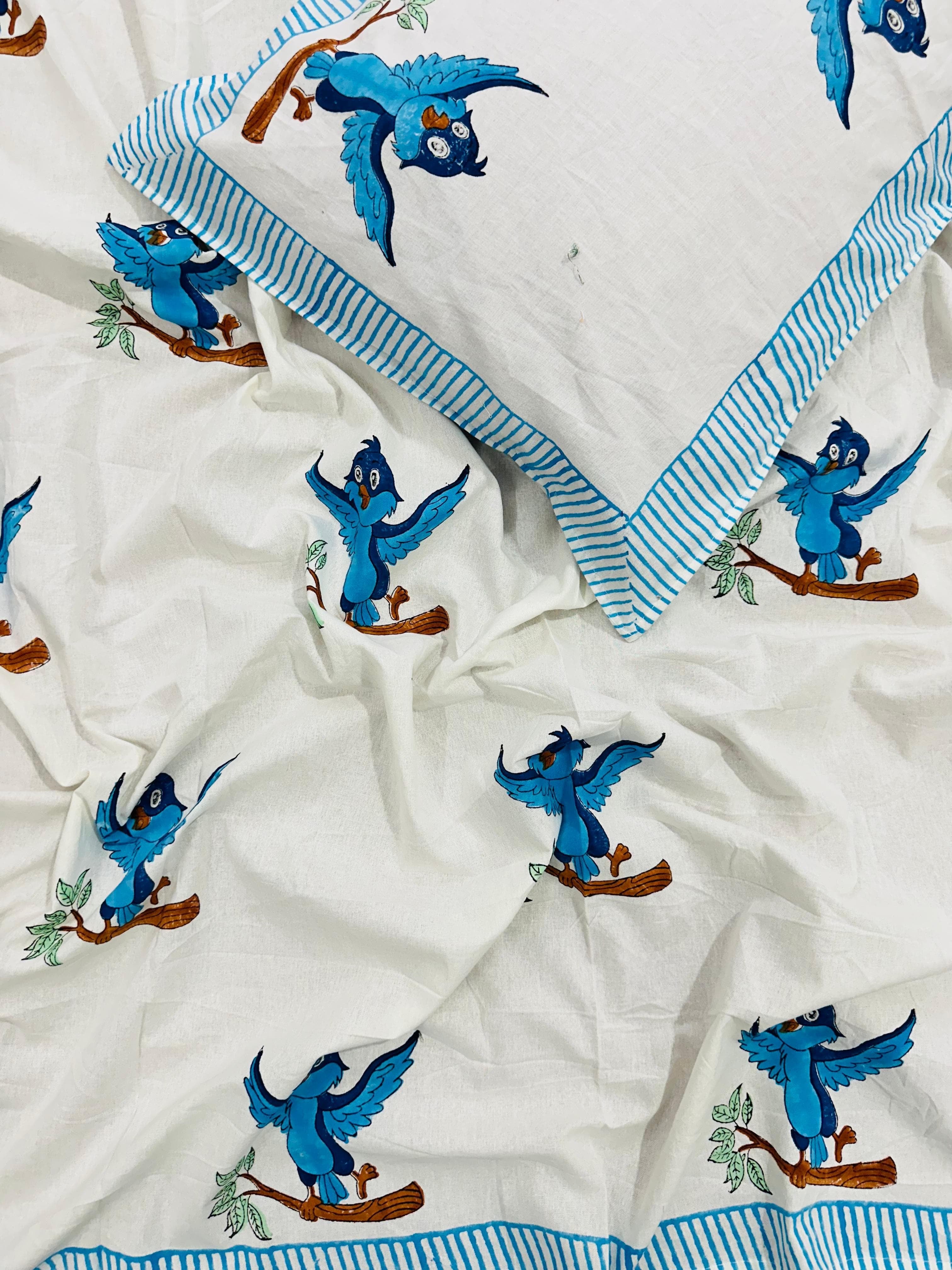 Pure cotton single bedsheets for kids (60x90 inches)