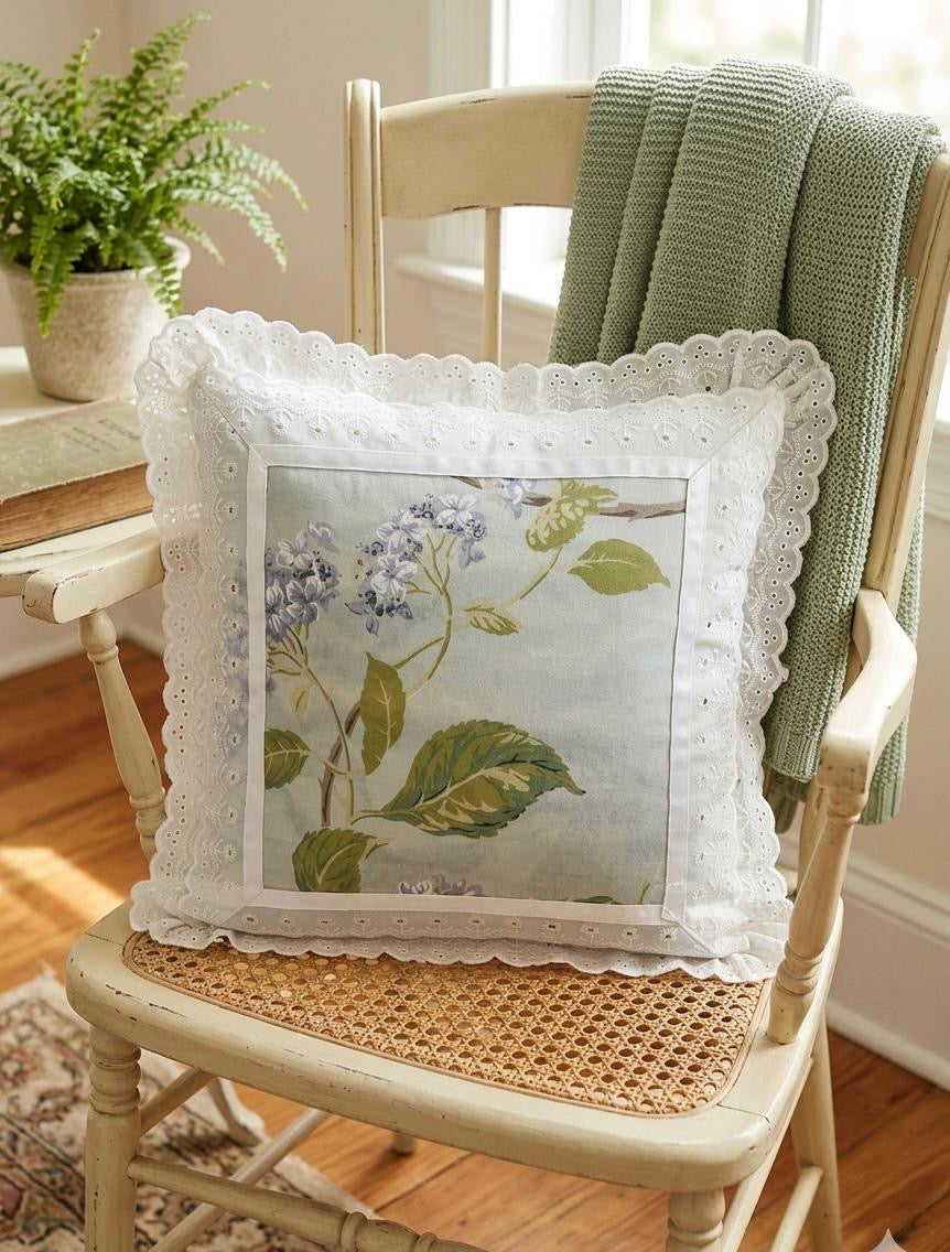 Pure cotton laced cushion covers - set of 2