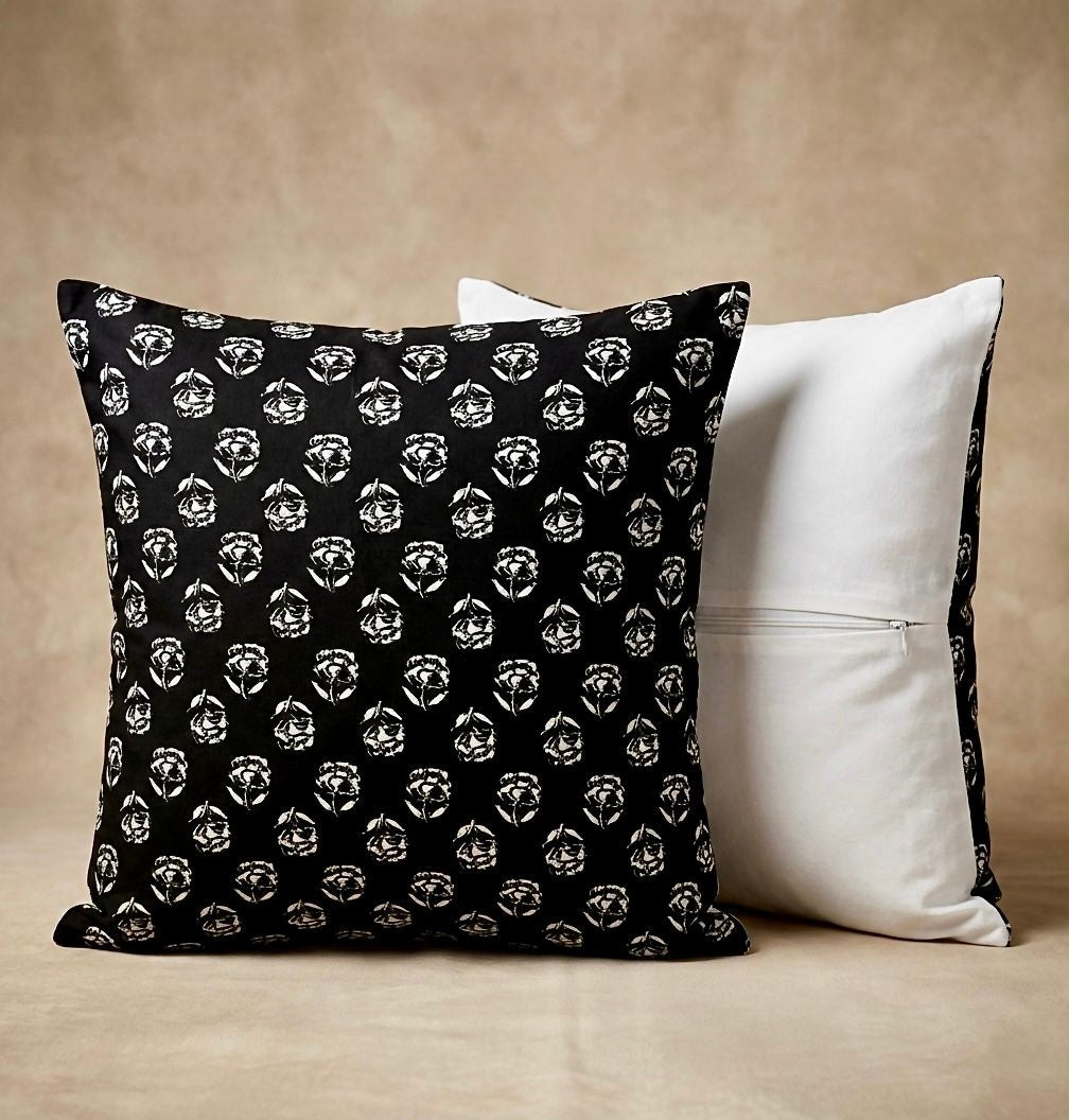 Pure cotton large sized cushion covers - set of 2 (24x24 inches)