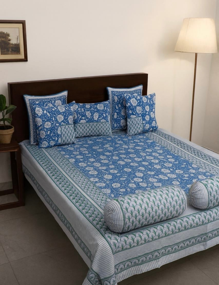 Pure cotton printed 8 piece traditional diwan sets