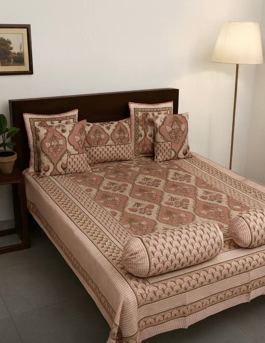 Pure cotton printed 8 piece traditional diwan sets