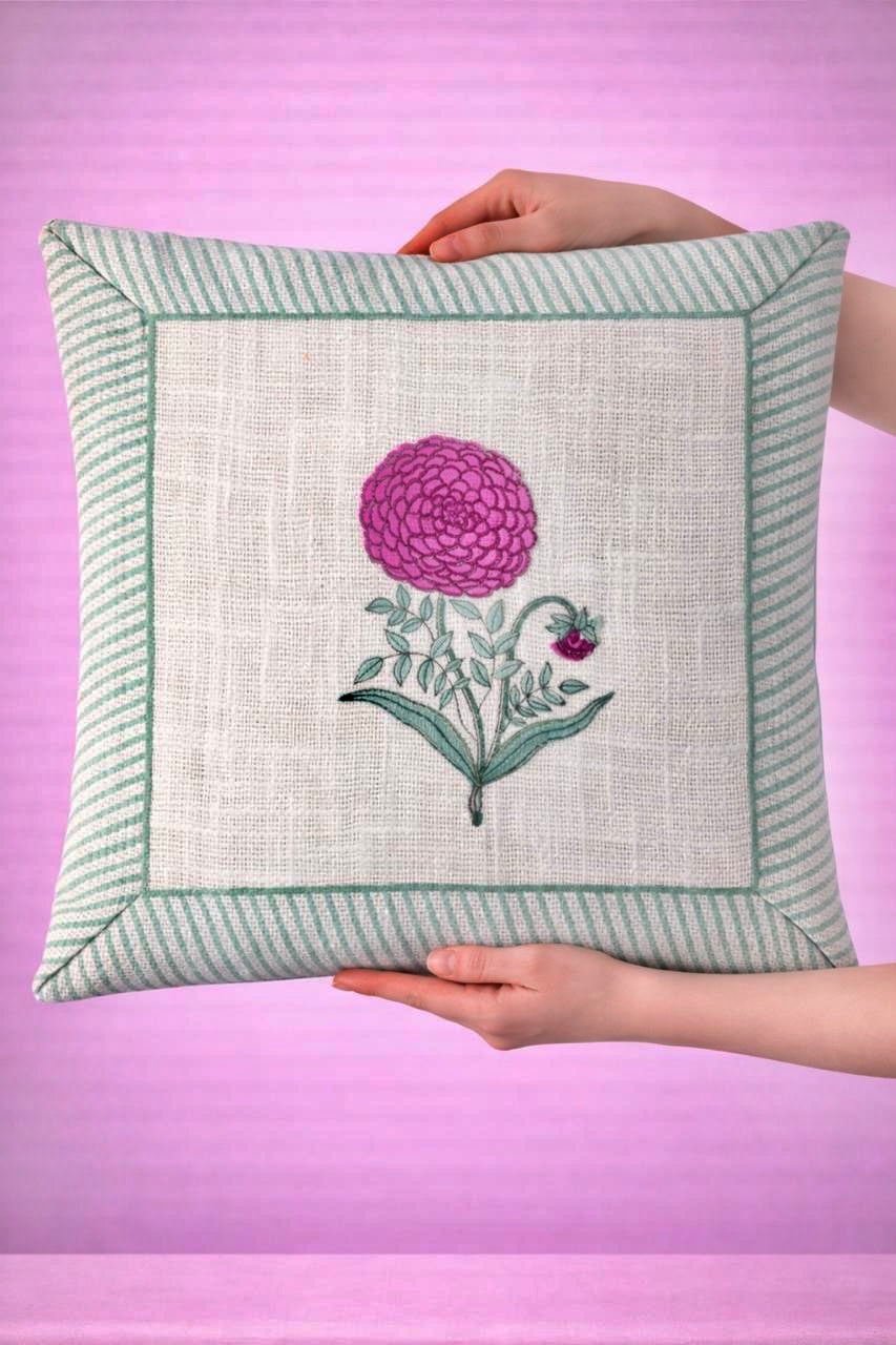 Pure tnt jute textured cotton cushion covers 16x16 inches (set of 5)