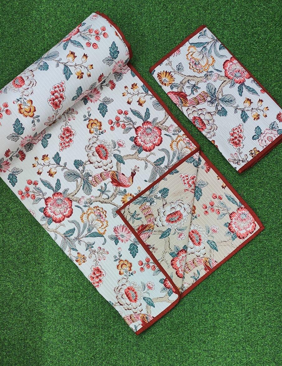 Pure cotton quilted bedcovers with two quilted pillow covers (90x108 inches)