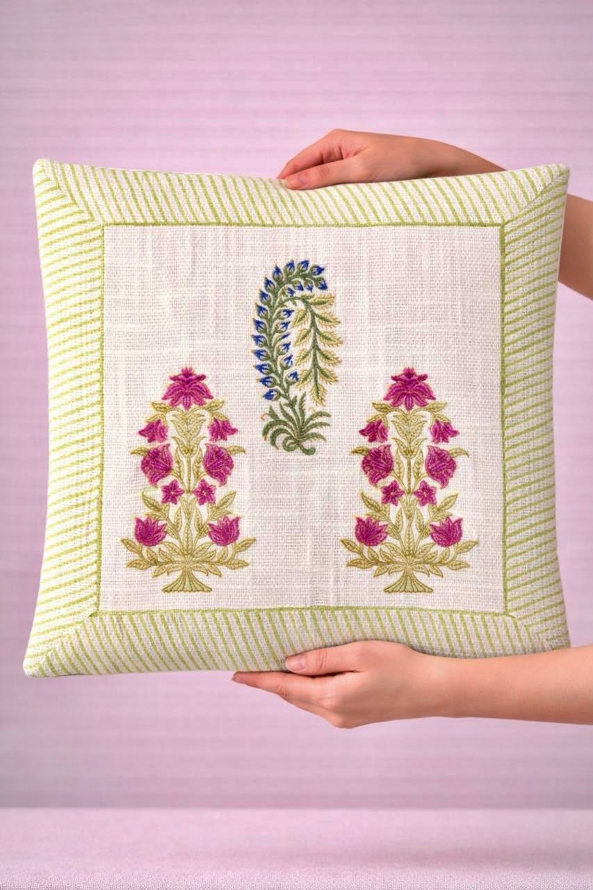 Pure tnt jute textured cotton cushion covers 16x16 inches (set of 5)