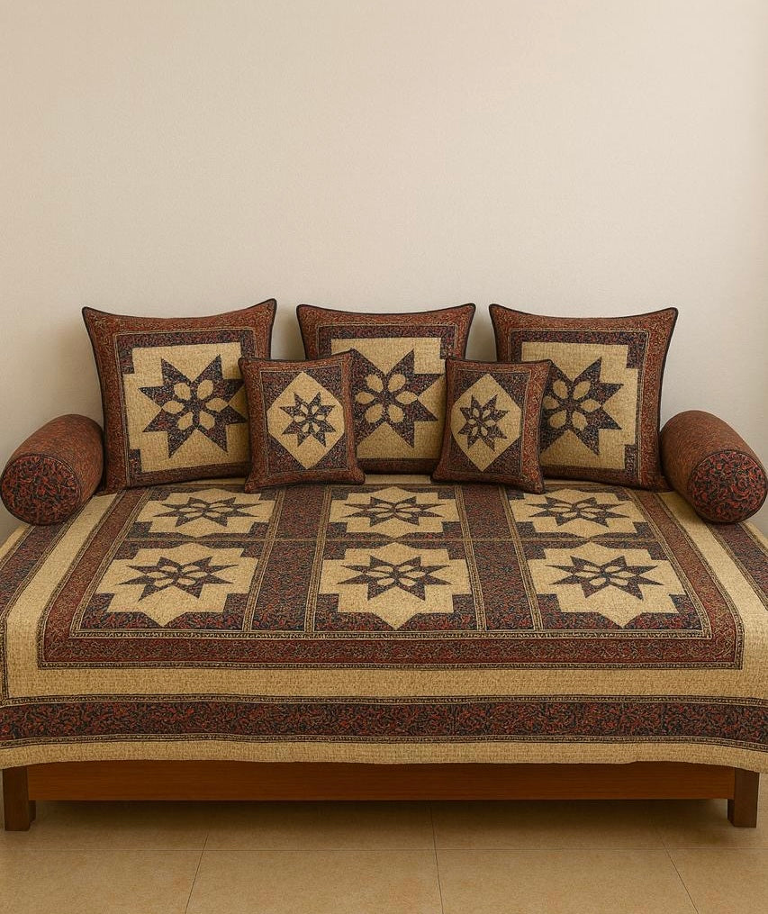 Pure cotton printed 8 piece traditional diwan sets