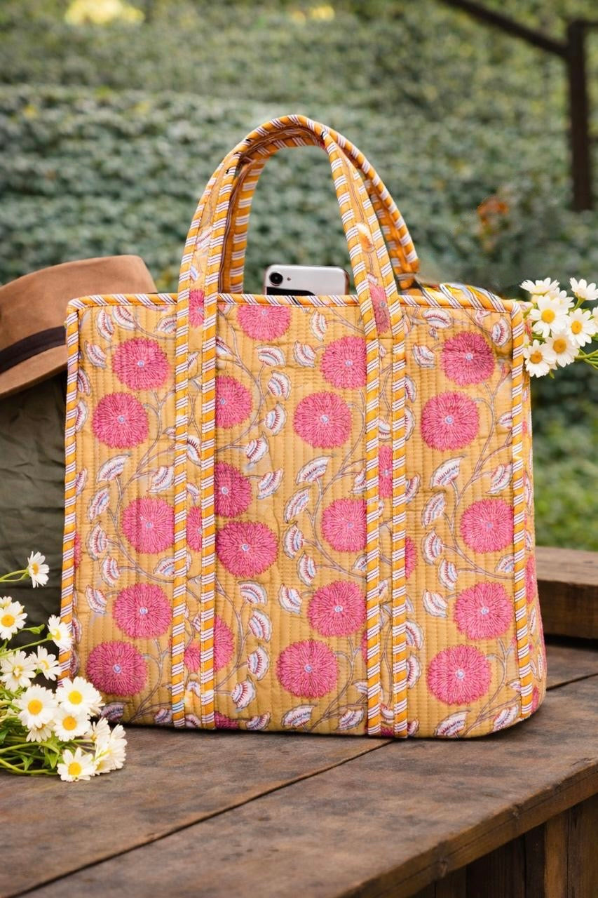 Pure cotton quilted bags (14x16 inches)