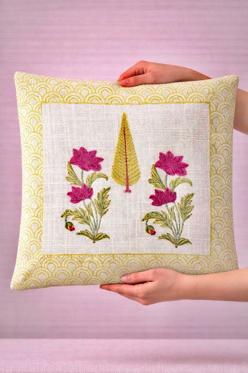 Pure tnt jute textured cotton cushion covers 16x16 inches (set of 5)