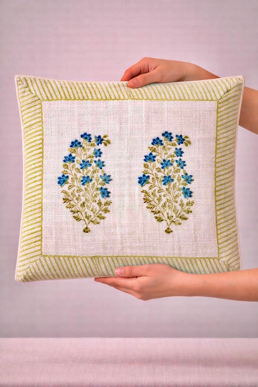 Pure tnt jute textured cotton cushion covers 16x16 inches (set of 5)