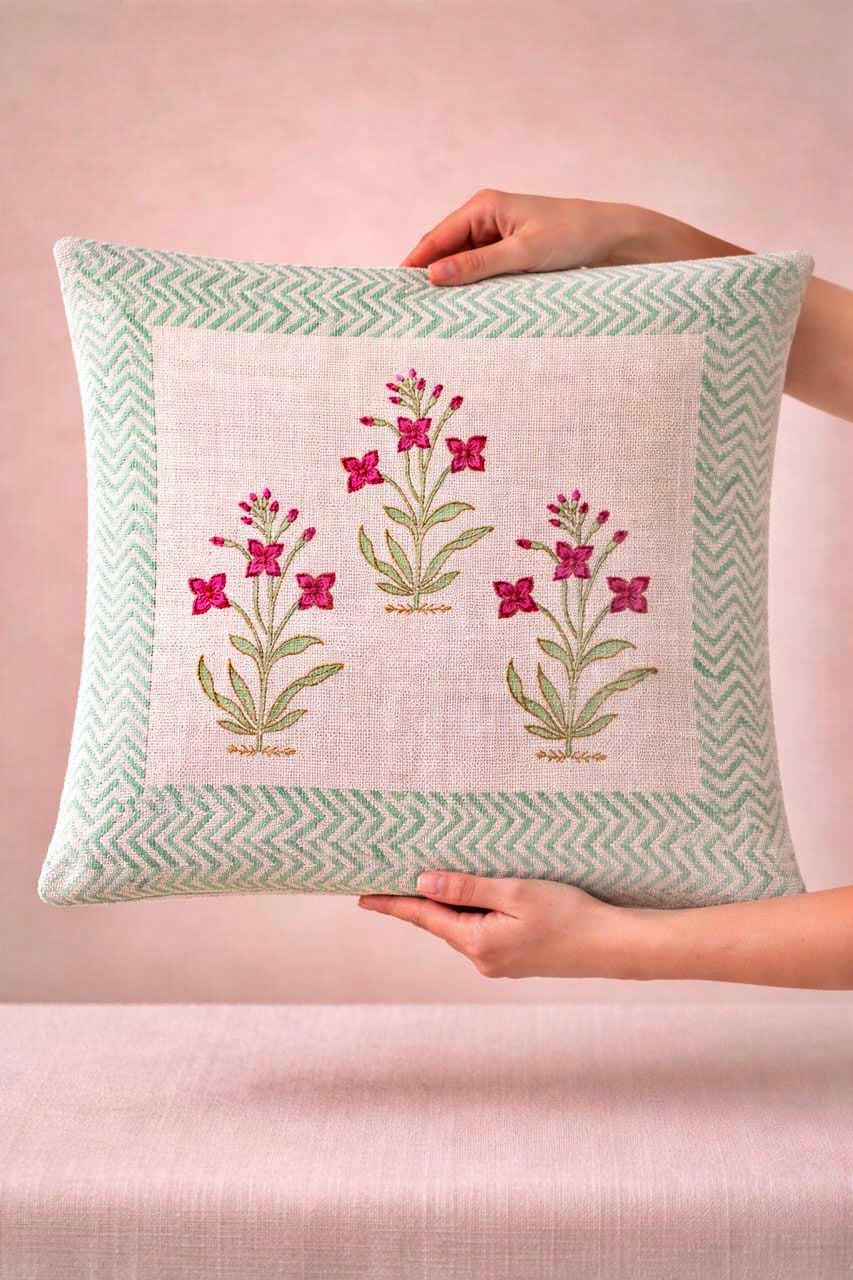 Pure tnt jute textured cotton cushion covers 16x16 inches (set of 5)