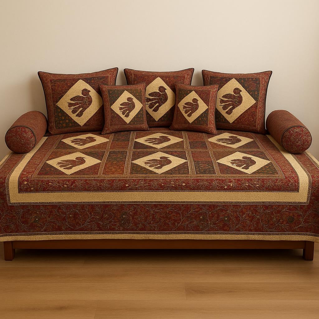 Pure cotton printed 8 piece traditional diwan sets