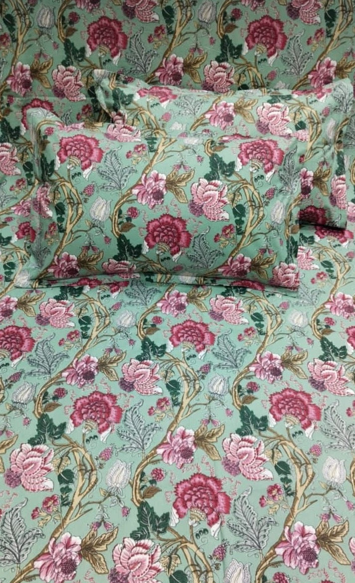 Pure cotton king size bedsheets with two pillow covers for queen and king size beds (100x108 inches) offer