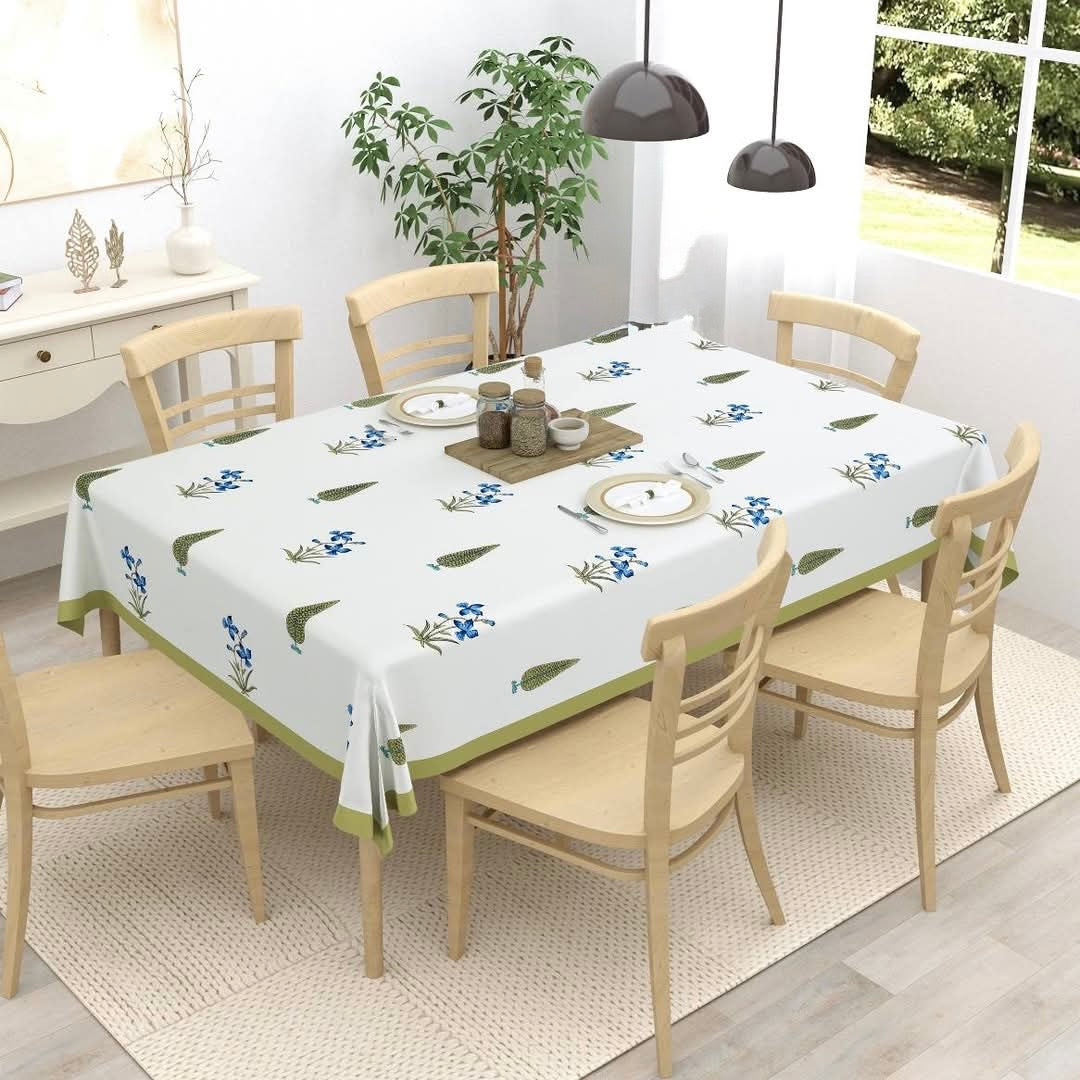 Pure cotton hand-block printed table covers for 4 and 6 seater dining tables (60x90 inches)