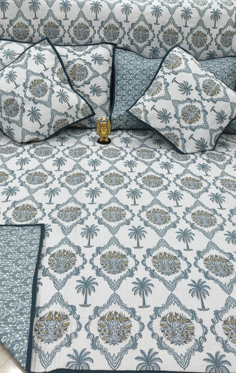 Pure cotton Quilted bedcover 5 piece bedding sets