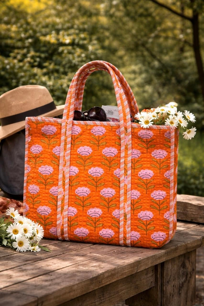 Pure cotton quilted bags (14x16 inches)