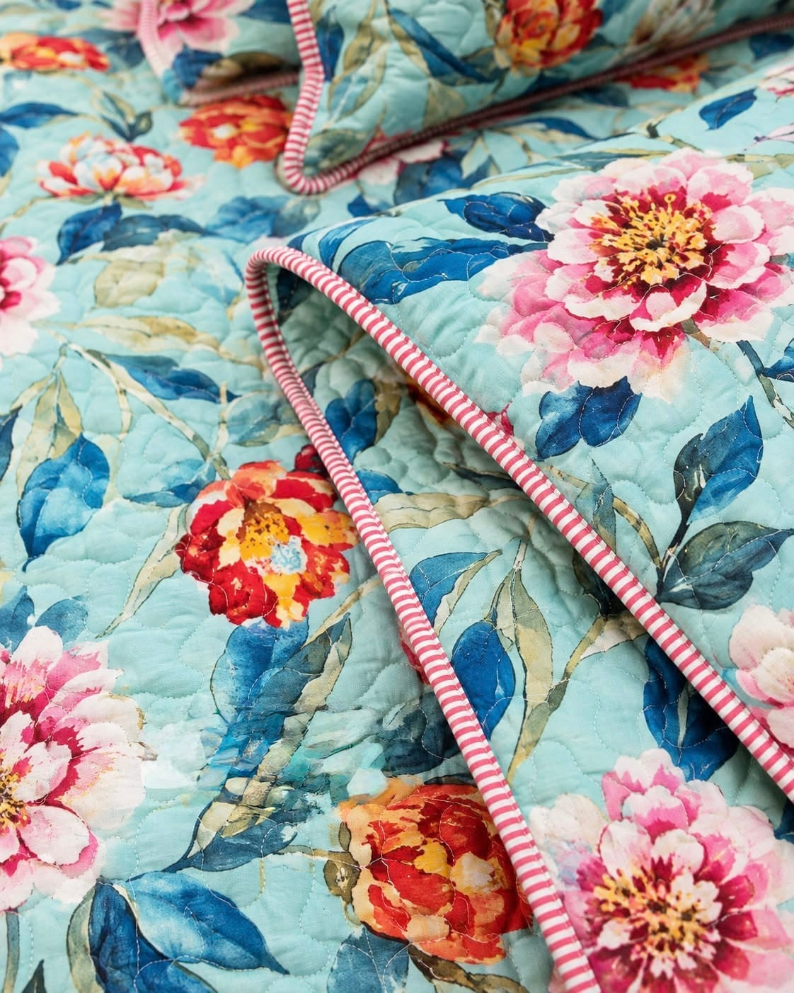 Pure cotton paani jaal quilted printed double bedcovers (90x108 inches)