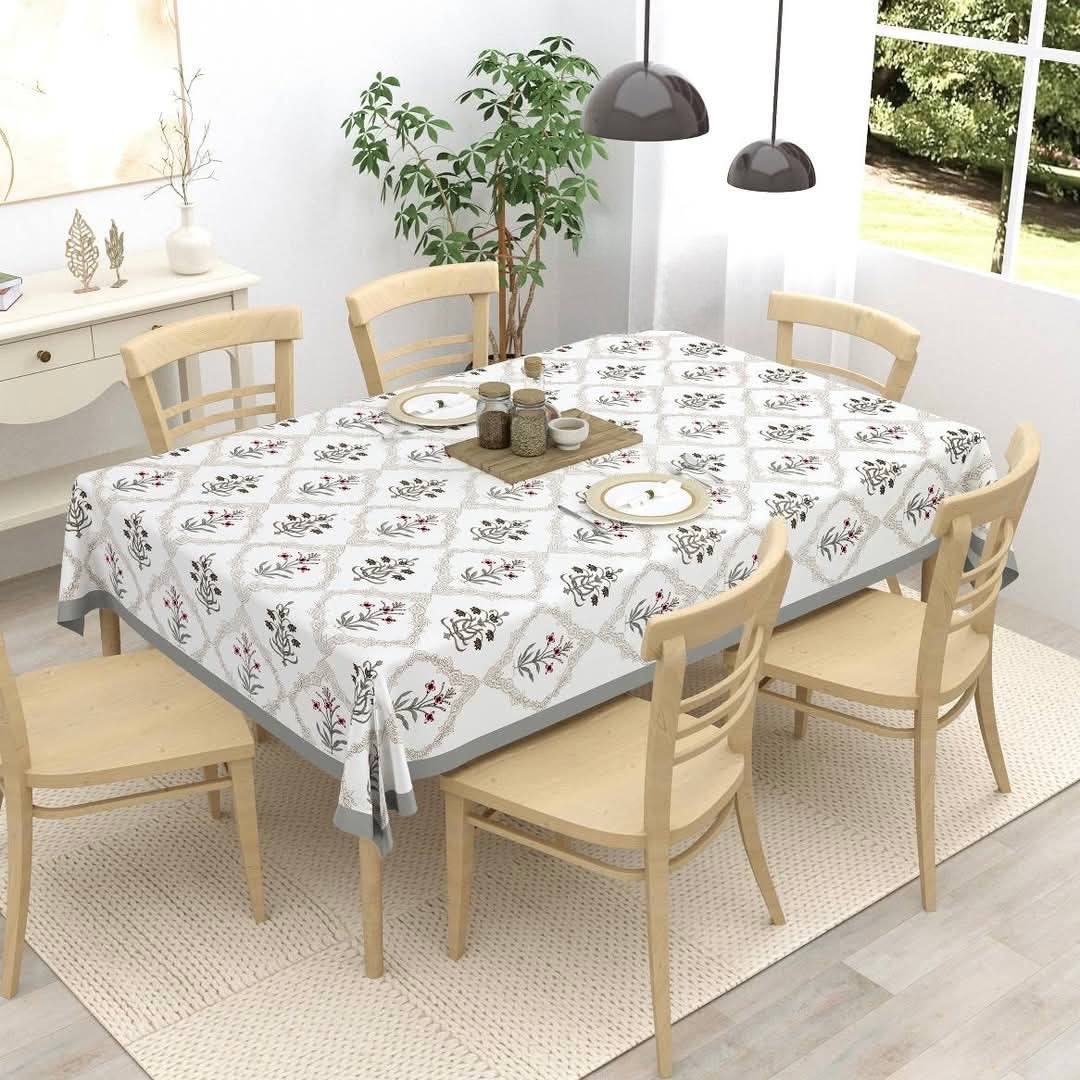 Pure cotton hand-block printed table covers for 4 and 6 seater dining tables (60x90 inches)