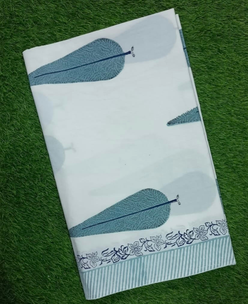 Pure cotton premium king size bedsheets with two pillow covers - size 100x108 inches