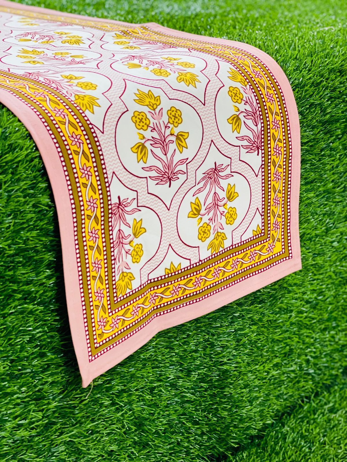 Pure canvas cotton screen printed runners for 4 and 6 seater dining tables