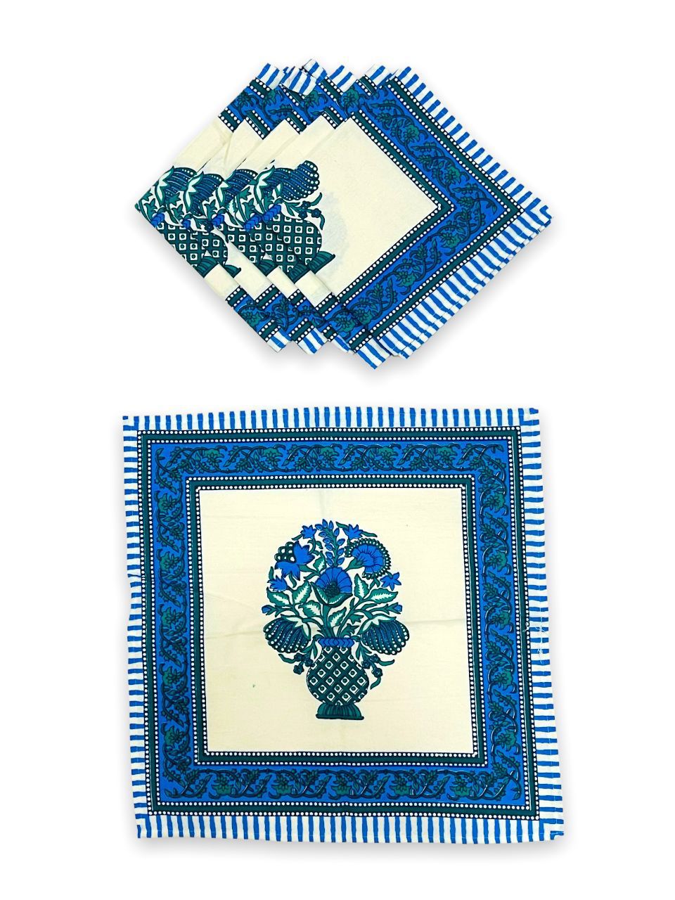 Dining table napkin set of 6 (Jaipuri prints, made in pure cotton size 16x16 inches) 3