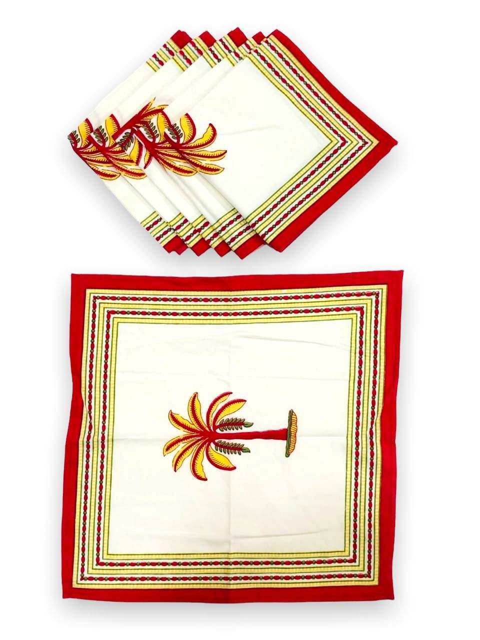 Dining table napkin set of 6 (Jaipuri prints, made in pure cotton size 16x16 inches) 6