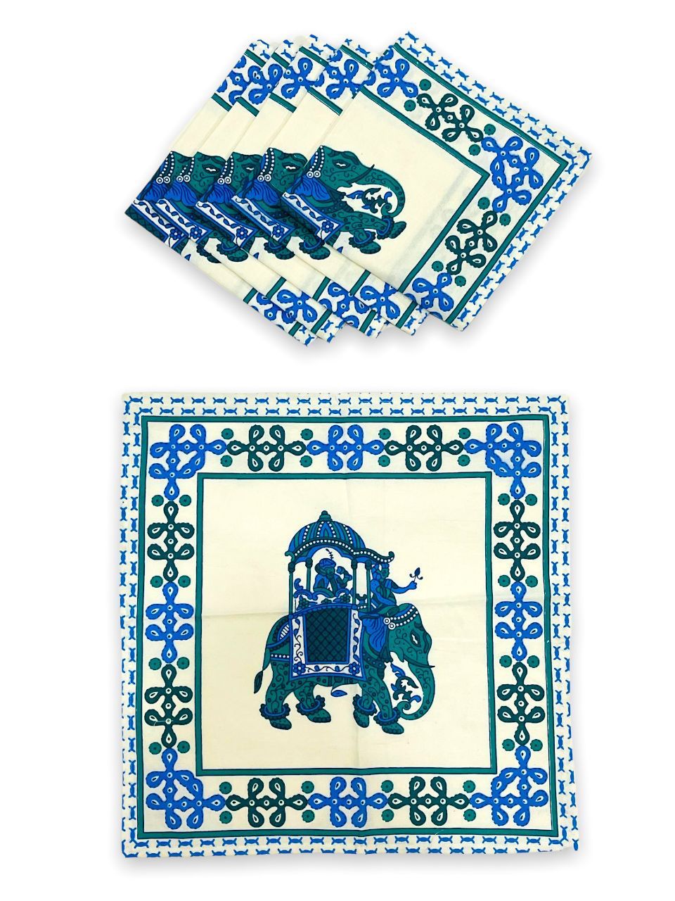 Dining table napkin set of 6 (Jaipuri prints, made in pure cotton size 16x16 inches) 7