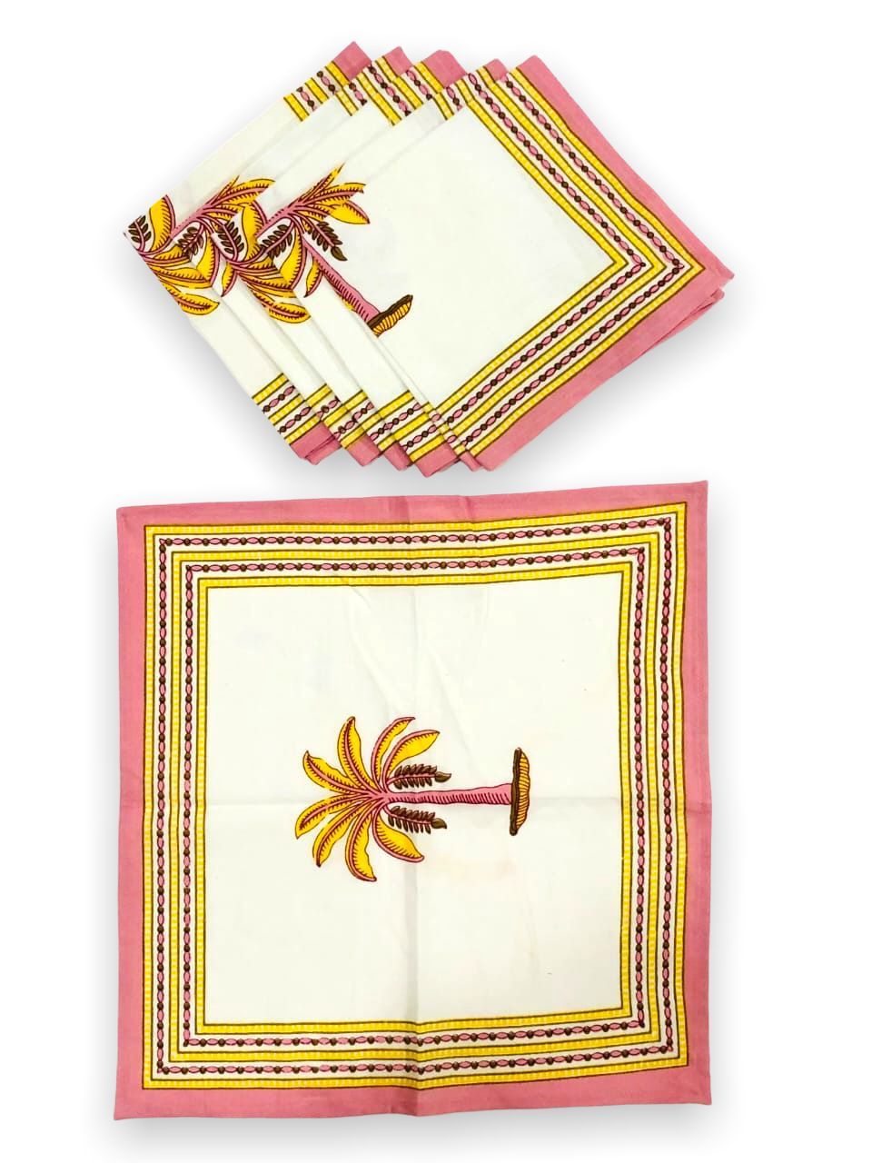 Dining table napkin set of 6 (Jaipuri prints, made in pure cotton size 16x16 inches) 9