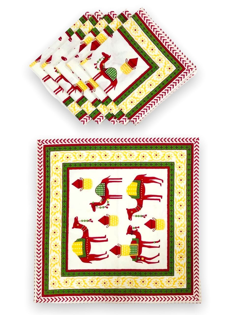 Dining table napkin set of 6 (Jaipuri prints, made in pure cotton size 16x16 inches) 10