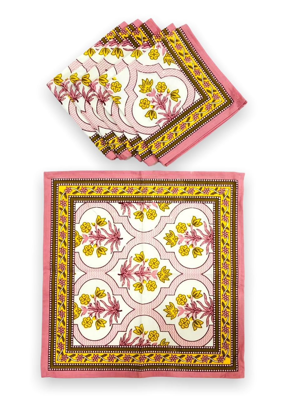 Dining table napkin set of 6 (Jaipuri prints, made in pure cotton size 16x16 inches) 11