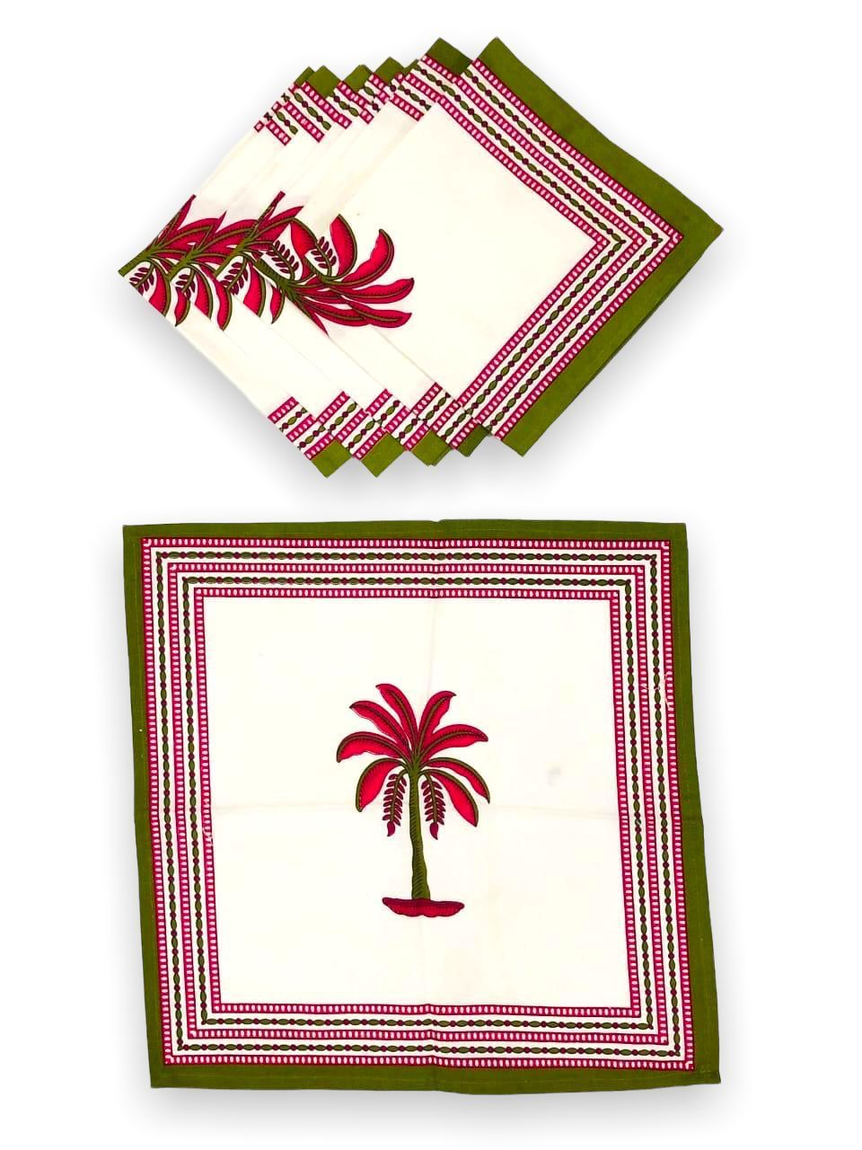 Dining table napkin set of 6 (Jaipuri prints, made in pure cotton size 16x16 inches) 16