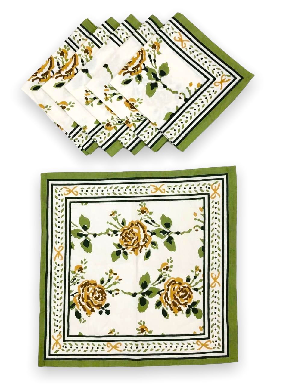 Dining table napkin set of 6 (Jaipuri prints, made in pure cotton size 16x16 inches) 18